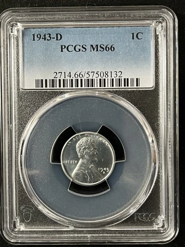 1943-D  1C  Lincoln Wheat One Cent  PCGS MS66  57508132
