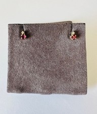 Delicate Estate 14K Yellow Gold Ruby Stud Earrings