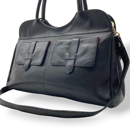 ALEXANDER MCQUEEN Joan 2Way Tote Shoulder Bag Black 1998 Archive Vintage Auth