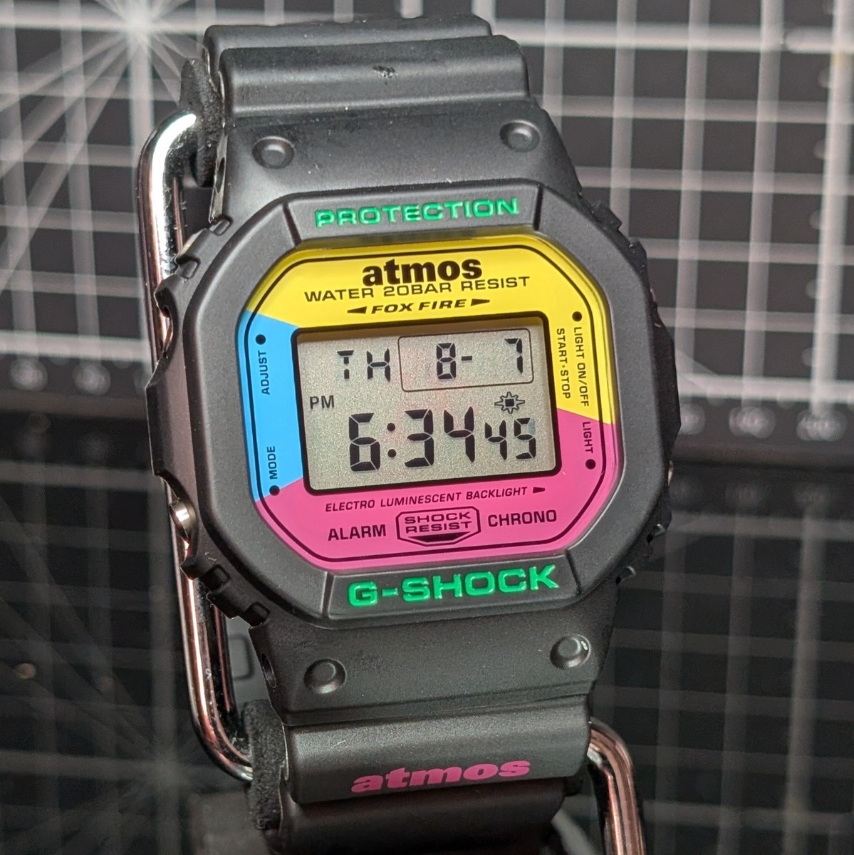 Casio G-Shock ATMOS DW-5600 Rasta Black Pink Limited Numbered