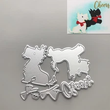 Dog Words Cutting Die, Animal Paper Die Cuts, Scottie Dog Cutting Dies for Card
