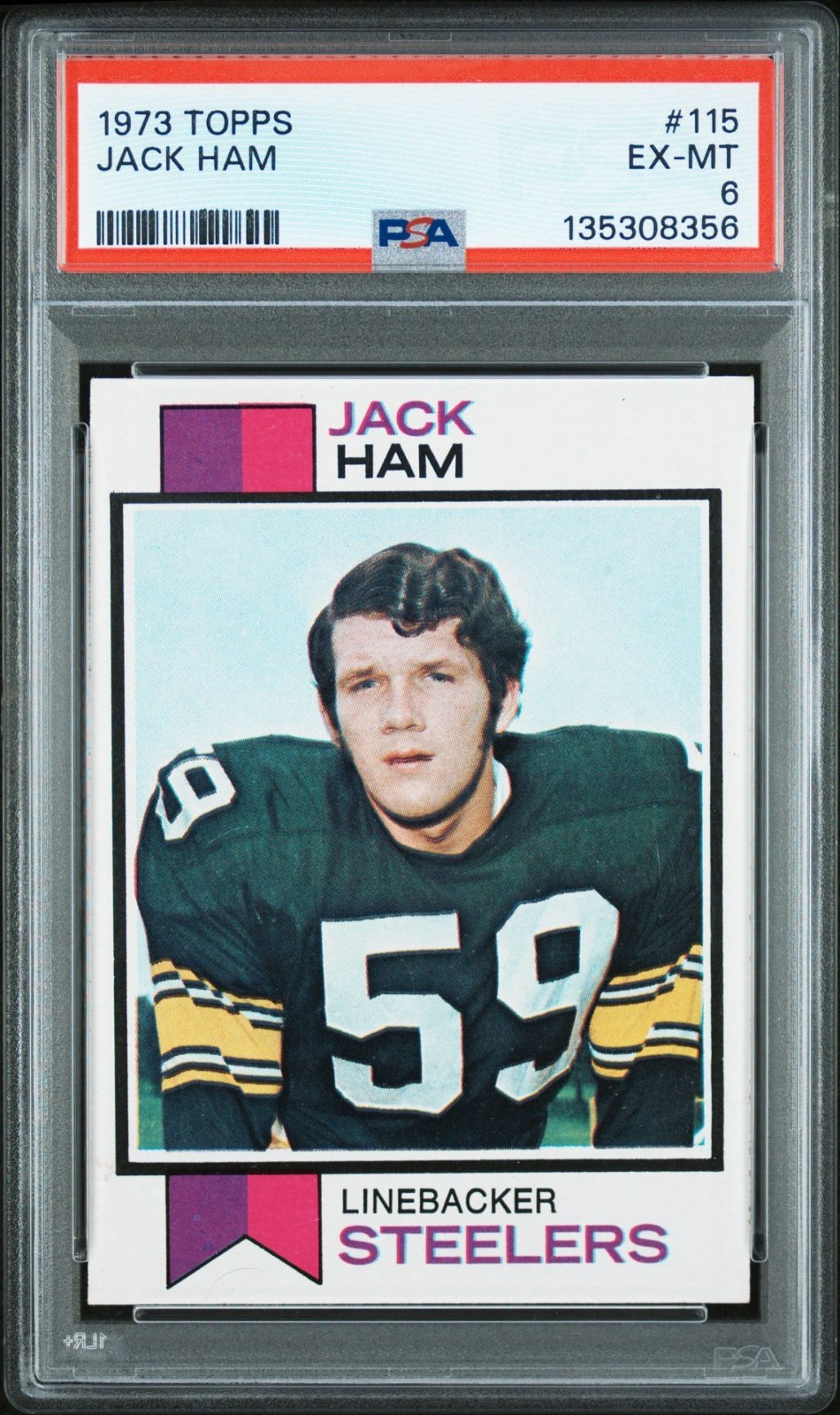 1973 Topps Jack Ham #115 Rookie Card RC Graded PSA 6 EX-MT