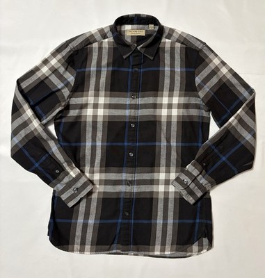 BURBERRY Flannel Shirt Check Medium M Black | eBay