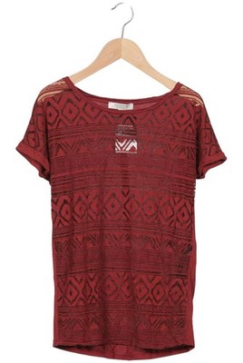 Comma T-Shirt Damen Shirt Kurzärmliges Oberteil Gr. EU 34 Rot #use2gnl