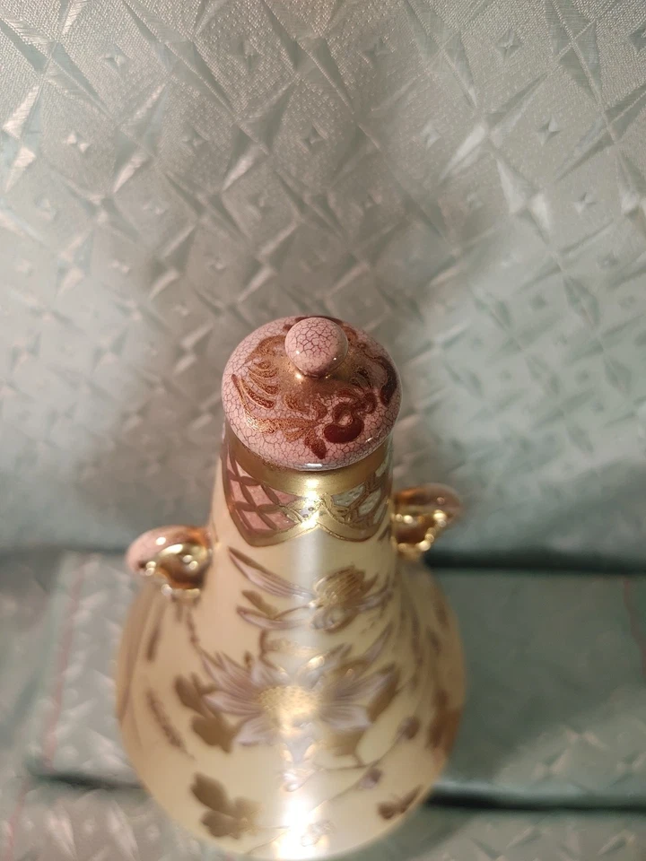 ¡BIEN! Jarrón antiguo japonés de cerámica de porcelana Satsuma - Ewer MEIJI siglo XIX Foto 2 de 4