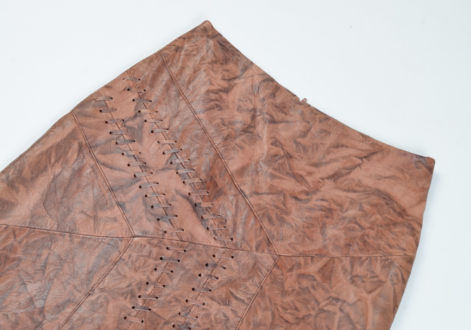 Vintage KIT Genuine Leather Patchwork Grunge Boho… - image 2