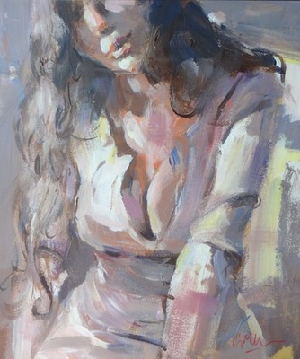 GERRY MILLER-.Original Kunstwerk. Acryl auf papier.29x35cm.