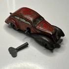 Louis Marx Toys Streamline Speedway Red Tinplate Clockwork Working Vintage 1930s