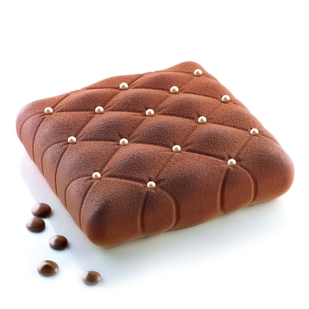 Silicone Mold Cake Matelassè 160X160 H 53 Mm - SILIKOMART - Pastry