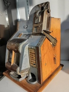 🎰 Rare 1930s 1940s Mills "QT" Chevron 5¢ Slot Machine Working w/ Key!