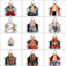 Noveltys Sleeveless BBQ Apron Featuring Realistic Muscles Man for Men Who Love