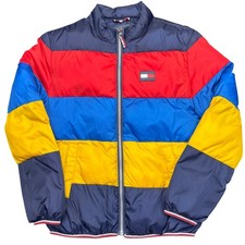 Tommy Hilfiger Primaloft Puffer Jacket Youth Color Block Red, Blue, Yellow