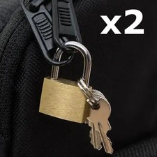 x2 Small Metal Security Lock Luggage Case Padlock Backpack Lock  - UK Stock