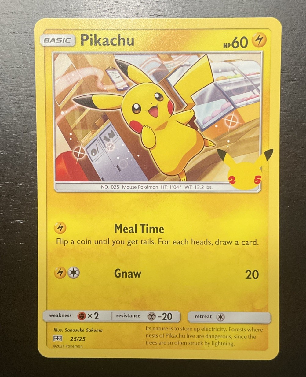 Pikachu 25/25 McDonalds 25th Anniversary Non-Holo Pokemon Promo 2021 Pack Fresh