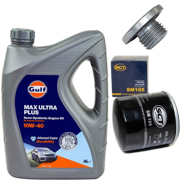 MotoröL Filter Set 10W-40 4 Liter + ÖLablassschraube FüR Opel Astra F Vectra B-image