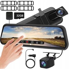 4K Dashcam WiFi Dash Cam Auto Vorne Hinten 10Zoll Spiegel Dashcam Rückfahrkamera