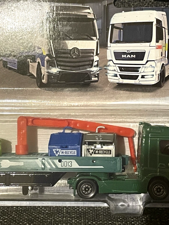 Miniature Majorette Mercedes Actros camion poubelle recyclage 18cm 1/87 2025 - Photo 3/4