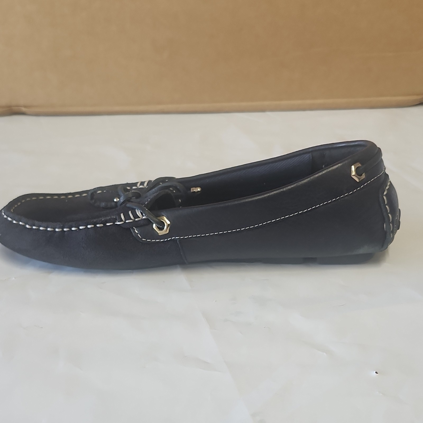 Tommy Hilfiger Women"s Navy Leather Moccasin Cushioned Comfort Shoes US 9 thumbnail 3