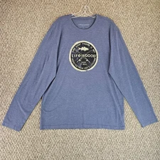 Life Is Good Cool Tee Shirt Mens Large Long Sleeve Fishing Keep It Reel