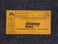 THE ARSENIO HALL SHOW TV Original Ticket 1993...