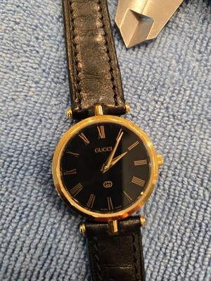 [Near MINT] GUCCI 2000M 30mm Black Dial Band Quartz Men's Watch.