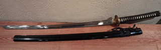 Japanese Sword: Samurai Katana w/wooden Saya Deco Tsuba