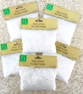 6 Crafter's Square WHITE IRIDESCENT FAUX SNOW Craft Village DIY 1.48oz LOT of 6
