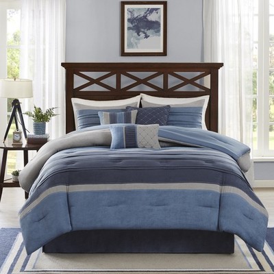 Madison Park - MP10-1638 Collins Comforter Set Bed in a Bag, Cal King(104x92), B