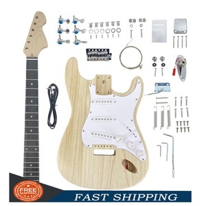 Electric Guitar Kit Paulownia 21 Fret 25.5 Inch with Hardward Best Gift DIY