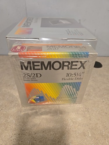 MEMOREX Color Edition 2S/2D Flexible Floppy Disks 5-1/4", 10 Pack New Sealed NOS - Photo 2/5