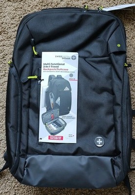 Swissdigital Design Java SE Multi-functional 2-In-1 Travel Backpack/Suitcase
