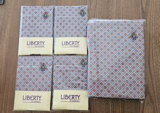 Vintage Liberty Of London Cotton King Duvet Set & 4 Oxford Pillow Cases Red