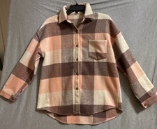 Pink flannel shirt jacket size S Shacket