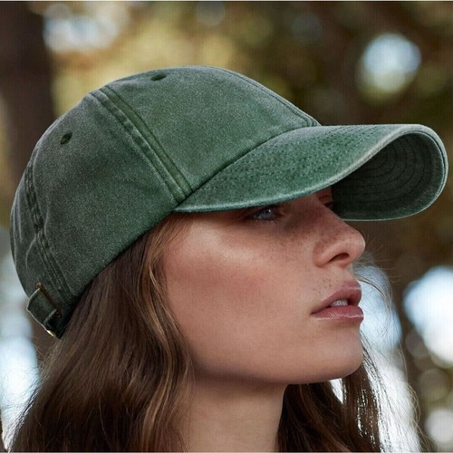Casquette Baseball Beechfield Incurvée En Coton Sergé - Taille Unique, Neuve Avec étiquettes