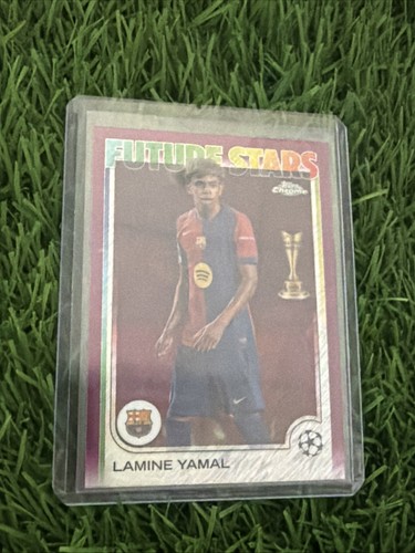 Lamine Yamal [Magenta Shimmer Refractor] #27 2024 Topps Chrome UEFA card