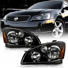 - for Black 2005-2006 Nissan Altima Factory Halogen Model Headlights Headlamps D