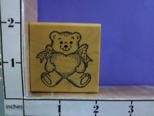 Teddy Bear Heart Bow rubber stamps 30G