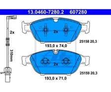 Brake pad set, disc brake ATE 13.0460-7280.2 for Audi