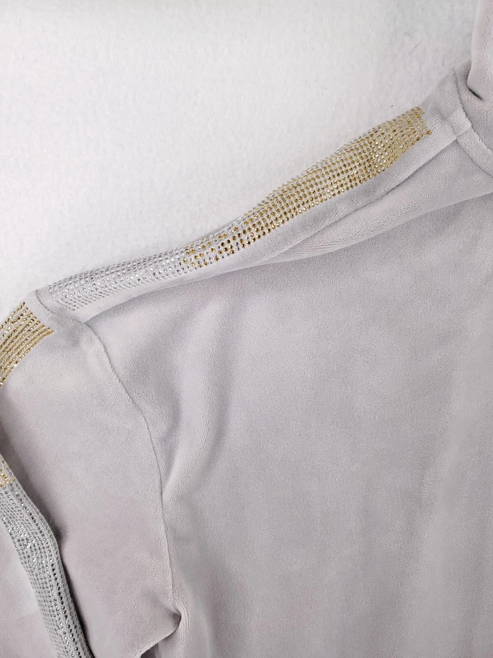 Juicy Couture Jumpsuit Womens Large Gray Velour 25th Limited Edition Bodysuit - Image 3 of 4