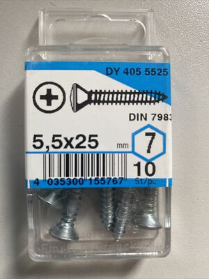Connex Blechschrauben verzinkt Linsenkopf Kreuzschlitz 5,5 x 25 mm 10 Stück