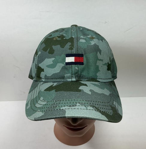 Tommy Hilfiger Logo Hat Baseball Trucker Unisex Cap Green Camo Adjustable NWT