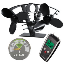 Valiant Twin Blade Stove Fan, Stove Thermometer & Moisture Meter