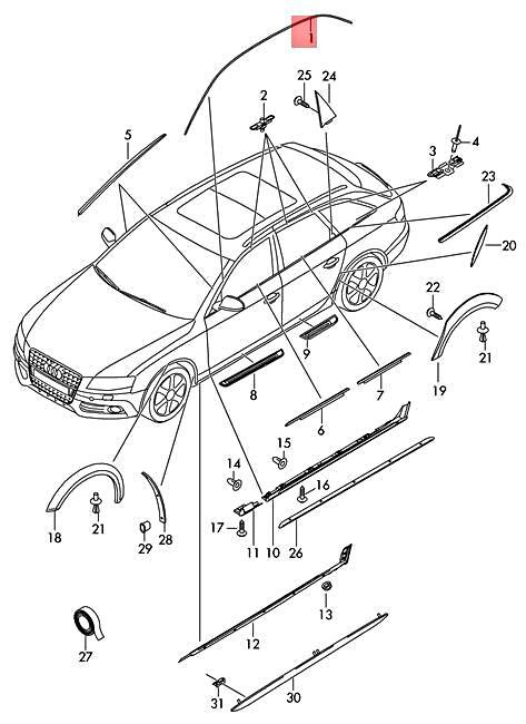 Genuine AUDI A4 Avant S4 quattro 8K2 8K5 Molding - Roof Left 