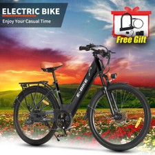 750W Ebike 26"36V Electric Bike Bicycle 25Mph CommuterTire Mountain Bikes Black