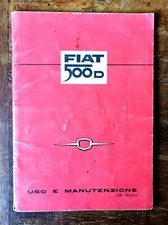 Manuale USO E MANUTENZIONE FIAT 500 D Originale Epoca Leggere descrizione 
