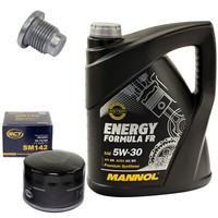 MotoröL Set 5W30 5 Liter + ÖLfilter SM 142 + Schraube FüR Dacia Logan Renault