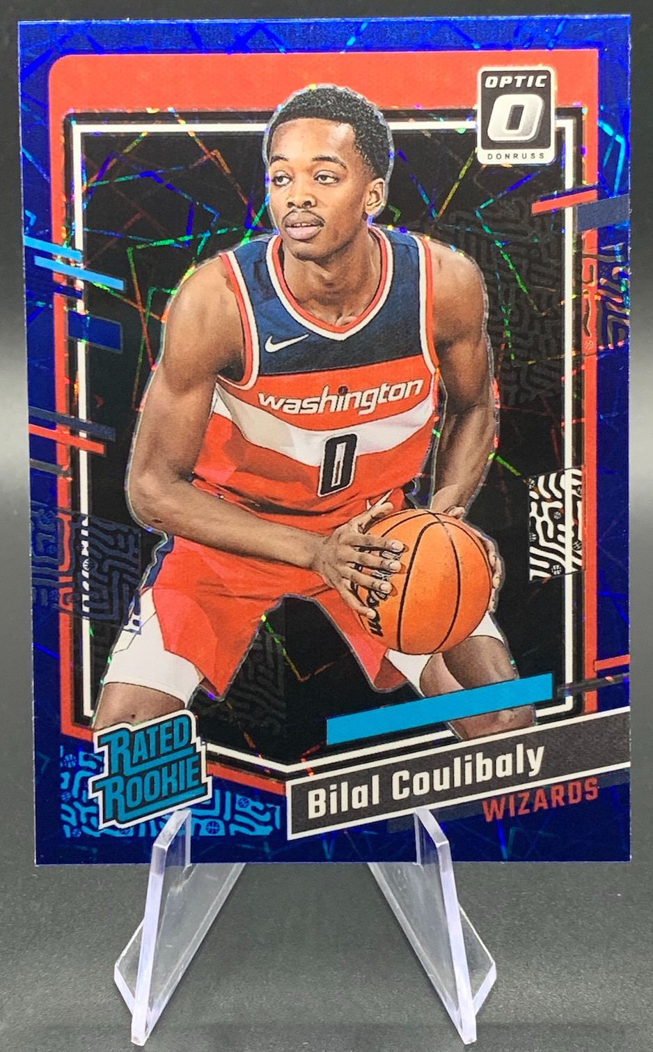 2023-24 Bilal Coulibaly RC #243 Donruss Optic Blue Velocity Rated Rookie Holo