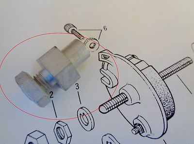 Schwinn Atom Drum Front Brake Step Stud & Nut 1968-73 Krate Stingray Bicycle 