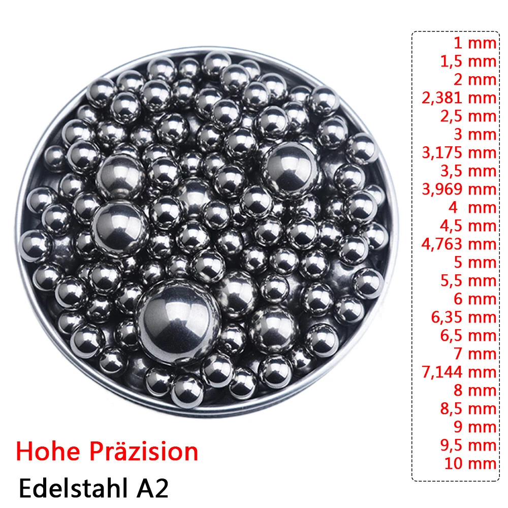50 Sfere Per Cuscinetti In Acciaio Inox - Diametri 2, 3, 4, 5, 6 Mm - Alta Precisione - Confezione Mista - 3