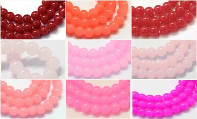 6mm Glasperlen 135-140St. Jade Imitation Fädelloch 1,0mm pink rosa rot